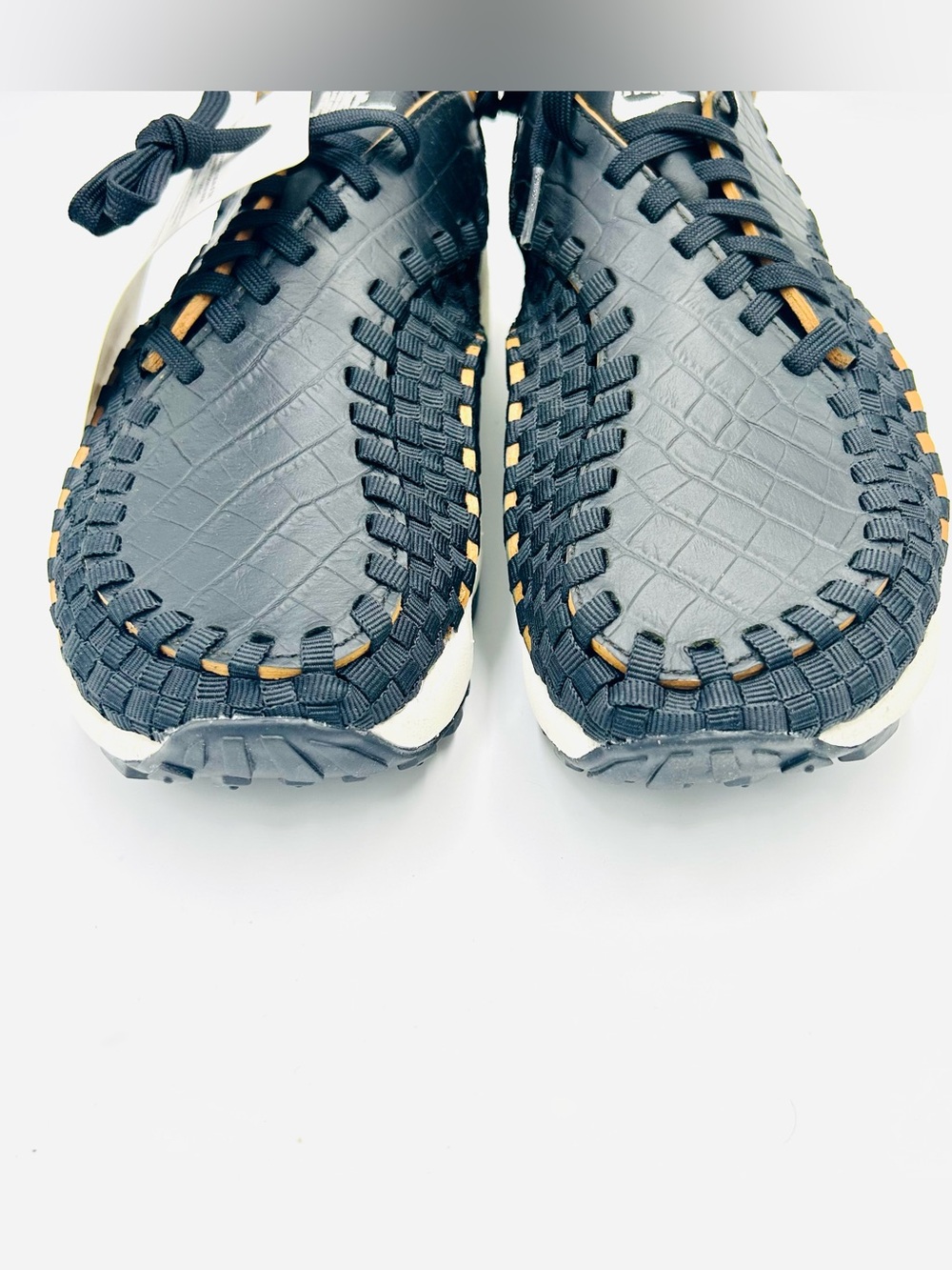 Nike Air Footscape Woven Croc Black Leather Sneakers New Women’s Size 7.5 Rare - Picture 7 of 11